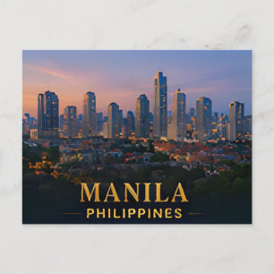 Cartão Postal ✈️ Manila Filipinas Presente de Viagem 🌴