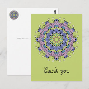 Cartão Postal Manipular a pintura Mandala Relógio Face 2