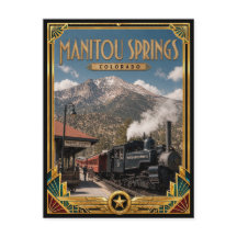 Manitou Springs Colorado Arte Deco Vintage Dourado