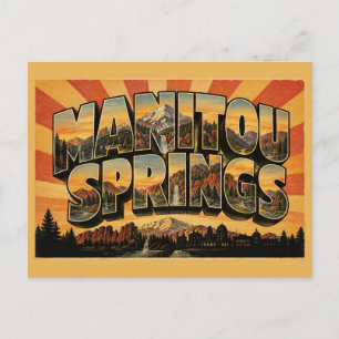Cartão Postal Manitou Springs Colorado Box Canyon Cachoeira Arte