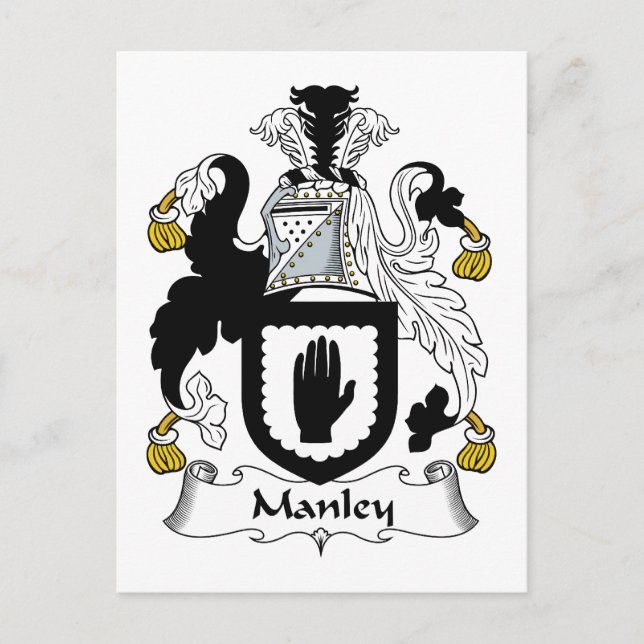 Cartão Postal Manley Family Crest (Frente)