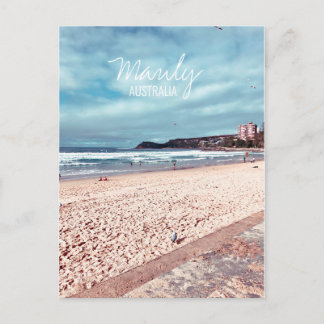 Cartão Postal Manly Beach retro Austrália viagem