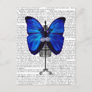 Cartão Postal Mannequin Blue Butterfly