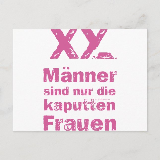 Cartão Postal Männer, morrer kaputten Frauen (Frente)