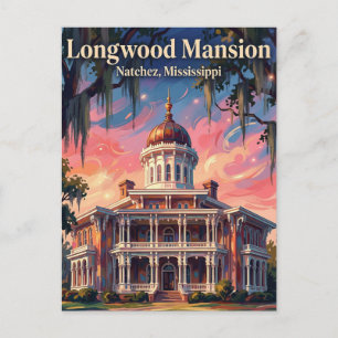 Cartão Postal Mansão Longwood Mississippi