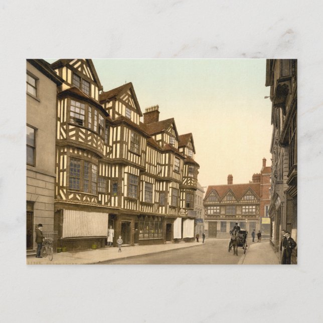 Cartão Postal Mansion Shrewsbury, Shropshire, Inglaterra (Frente)