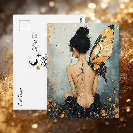 Cartão Postal Mantendo contato | Dizendo Olá | Mulher Caprichosa