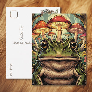 Cartão Postal Mantendo Contato   Sapo Vintage Cottagecore