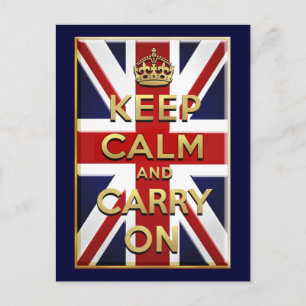 Cartão Postal Mantenha a bandeira britânica calma