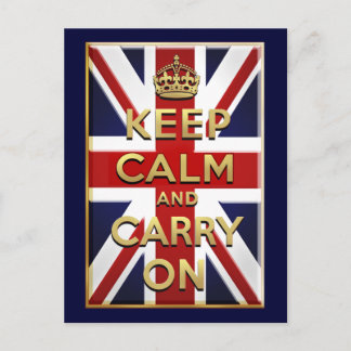 Cartão Postal Mantenha a bandeira britânica calma