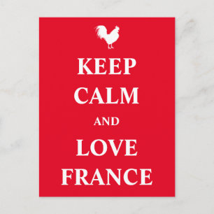 Cartão Postal Mantenha a calma e ame a França
