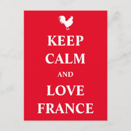 Cartão Postal Mantenha a calma e ame a França