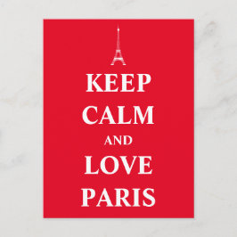 Cartão Postal Mantenha a calma e ame Paris
