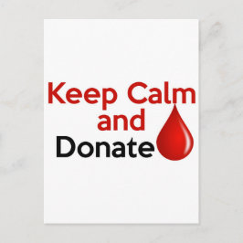 Cartão Postal Mantenha a calma e doe sangue