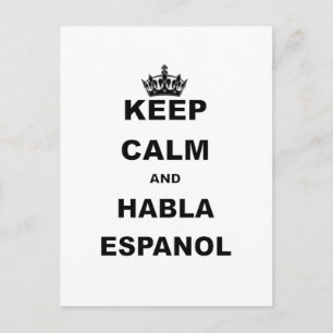CARTÃO POSTAL MANTENHA A CALMA E FALE ESPANHOL