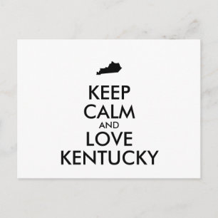 Cartão Postal Mantenha a calma e o amor personalizáveis KENTUCK