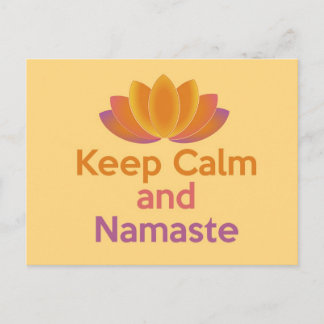 Cartão Postal Mantenha a calma e o Namaste - o zen, ioga, relaxa