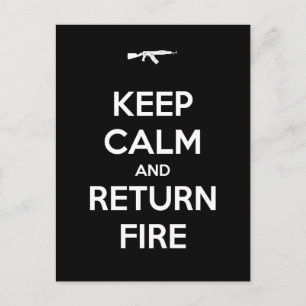 Cartão Postal Mantenha a calma e retorne ao fogo