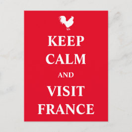 Cartão Postal Mantenha a calma e visite a França