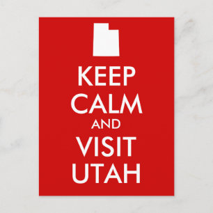 Cartão Postal Mantenha a Calma e Visite o Postcard de Utah