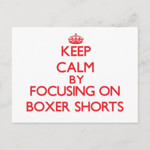 Cartão Postal Mantenha a calma, focando-se em Shorts Boxer