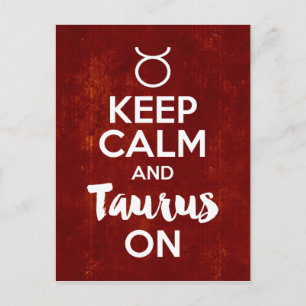 Cartão Postal Mantenha Calm Taurus Na Astrologia De Aniversário