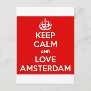 Cartão Postal Mantenha calma e ame Amsterdã