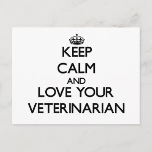 Cartão Postal Mantenha calma e ame seu veterinário