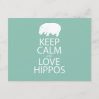 Mantenha calma e amor Hippos Impressão Hippopotamu