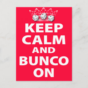 Cartão Postal Mantenha calma e Bunco no Design