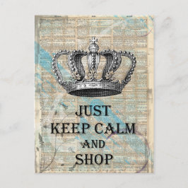 Cartão Postal Mantenha calma e Compre o Design de Abstrato de ar