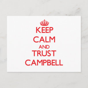 Cartão Postal Mantenha Calma e CONFIE em Campbell