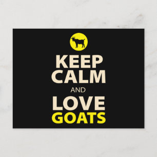 Cartão Postal Mantenha Calma e Goats de Amor