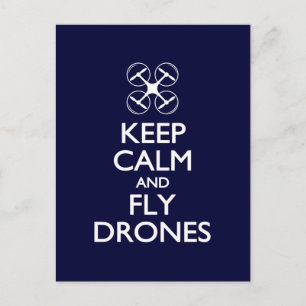 Cartão Postal Mantenha calma e voe drones