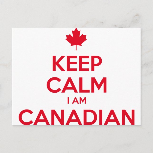 CARTÃO POSTAL MANTENHA CALMA EU SOU CANADENSE (Frente)