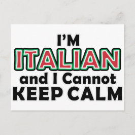 Cartão Postal Mantenha Calma Italianos