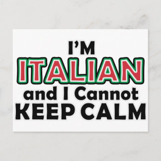 Cartão Postal Mantenha Calma Italianos