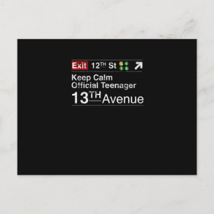 Cartão Postal Mantenha calma. Sou oficialmente uma adolescente,