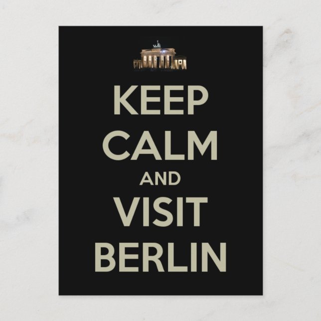 Cartão Postal mantenha calma, visite berlin (Frente)
