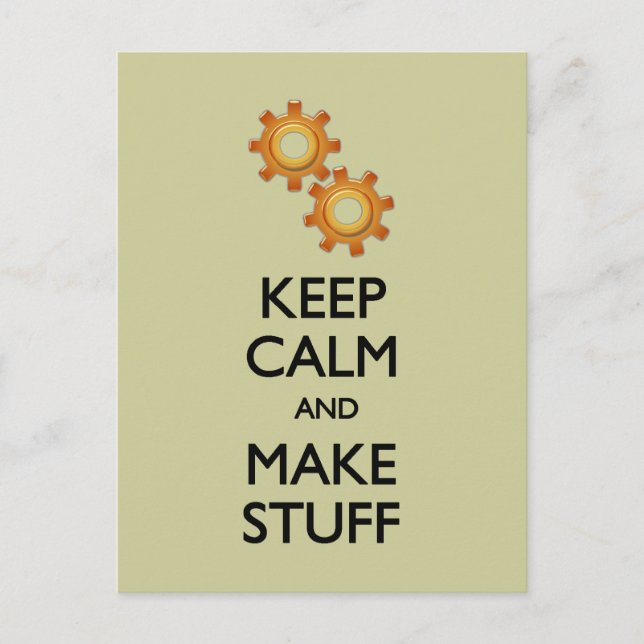Cartão Postal Mantenha Calmo Faça Coisas (Frente)