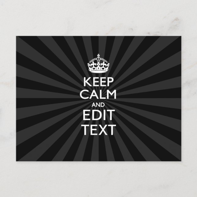 Cartão Postal Mantenha o CALM personalizado e seu texto sobre o  (Frente)
