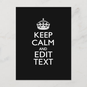 Cartão Postal Mantenha o CALM personalizado tenha seu texto pret