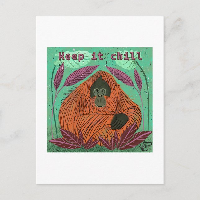 Cartão Postal Mantenha-o calmo (Frente)