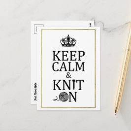 Cartão Postal Mantenha O Knit Calmo Em Artesanatos De Borda Dour