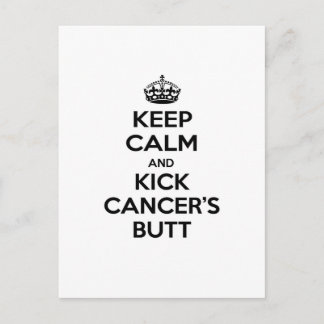 Cartão Postal Mantenha-se calmo e chute o Bumbum do Cancer