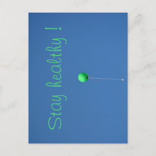 Cartão Postal Mantenha-se saudável com balão verde no céu