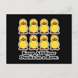 Cartão Postal Mantenha Todos os Seus Patos em Fila