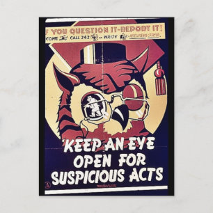 Cartão Postal Mantenha Um Olho Aberto Para Atos Suspeitos