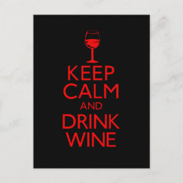 Cartão Postal Mantenha vinho calmo e da bebida