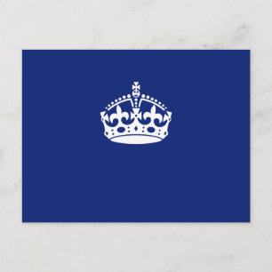 Cartão Postal Manter a Coroa Calma a Cor Marinho Azul